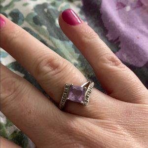 Amethyst square ring